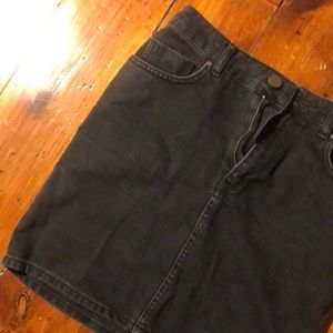 Black high waist denim skirt